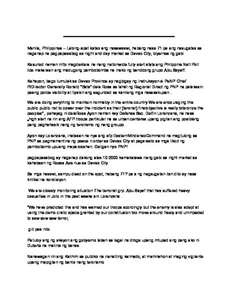 copyreading and headline writing filipino|Copyreading And Headline Writing Exercise (filipino Category).